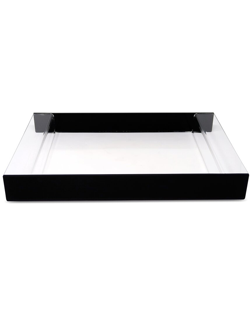 Vivience Acrylic Rectangular Tray With 2 Blacl Sides