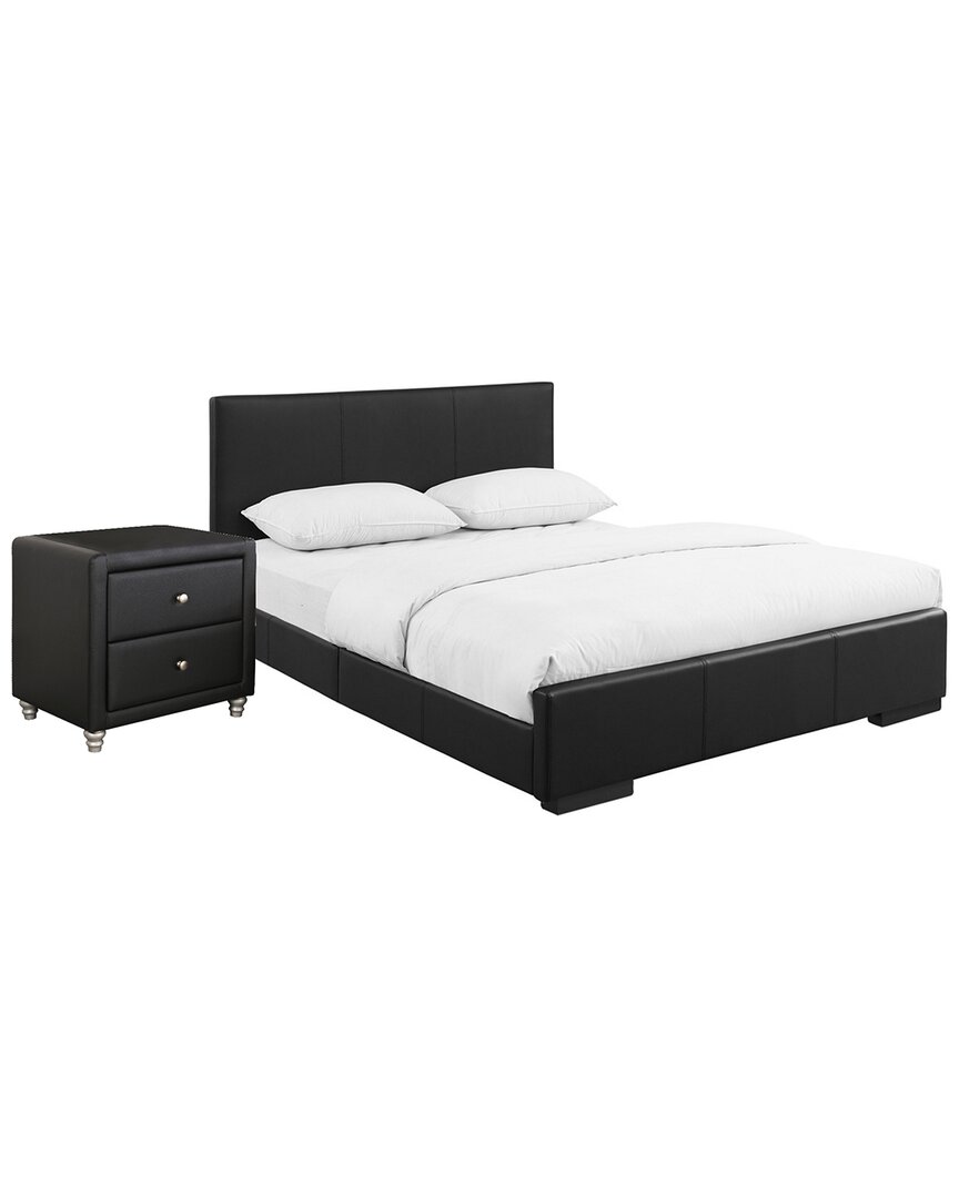 Camden Isle S Hindes Upholstered Platform Bed With Nightstand In Black