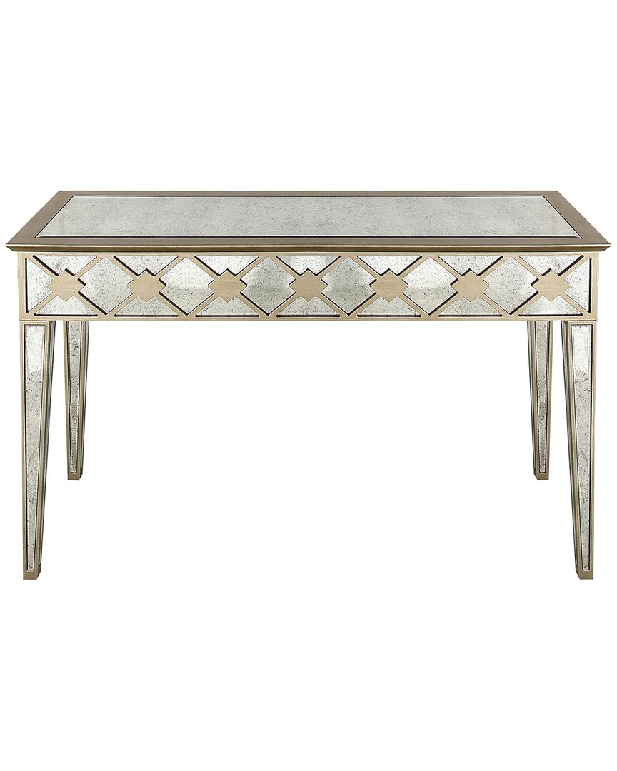 Camden Isle Algiers Champagne Rectangle Glass Console Table In Brown
