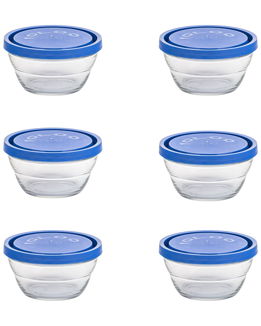 10 Strawberry Street Set Of 6 Lambada Serve & Store Bowls In Blue