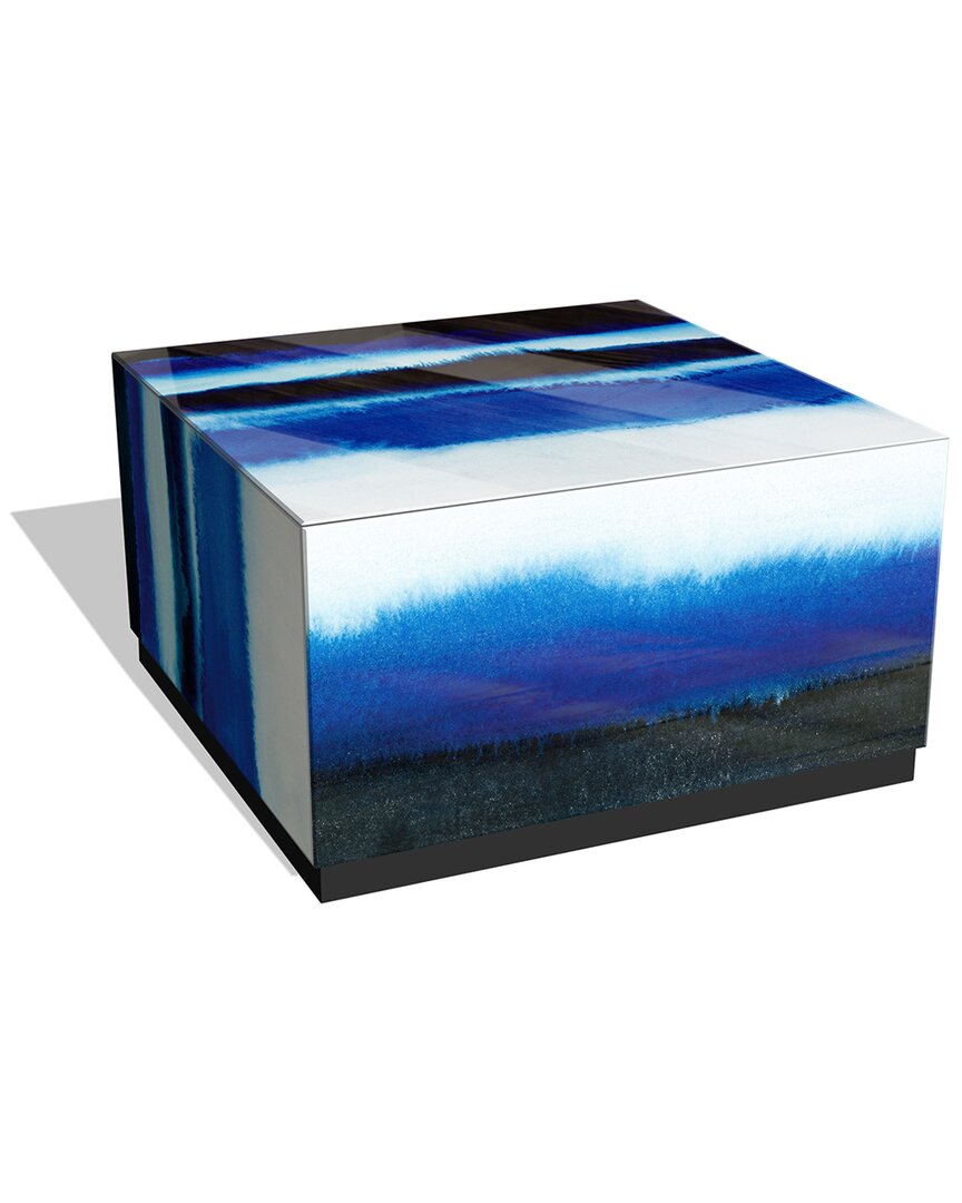 Empire Art Direct Blue Run Off I By Grace Popp Cocktail Table