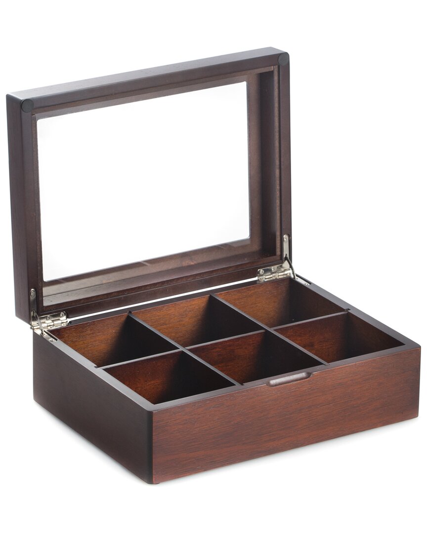 Bey-berk Mahogany Tea Box In Brown