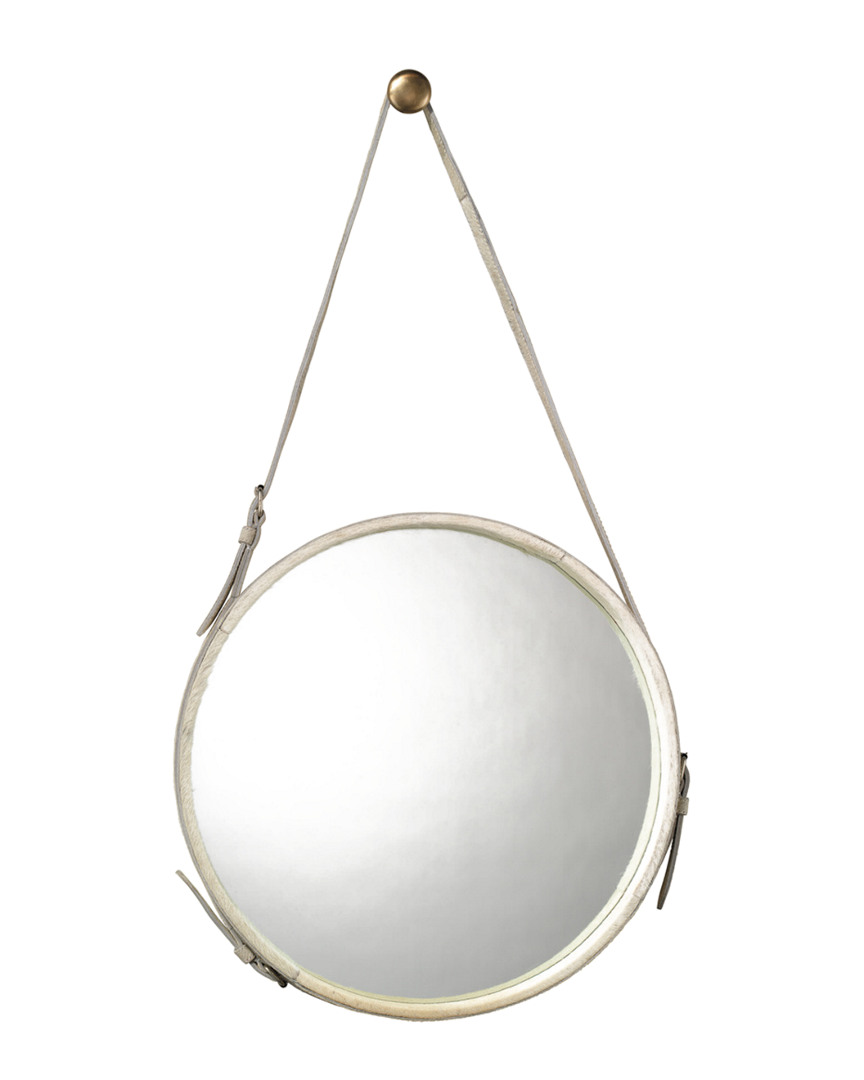 Jamie Young Large Round Mirror In White