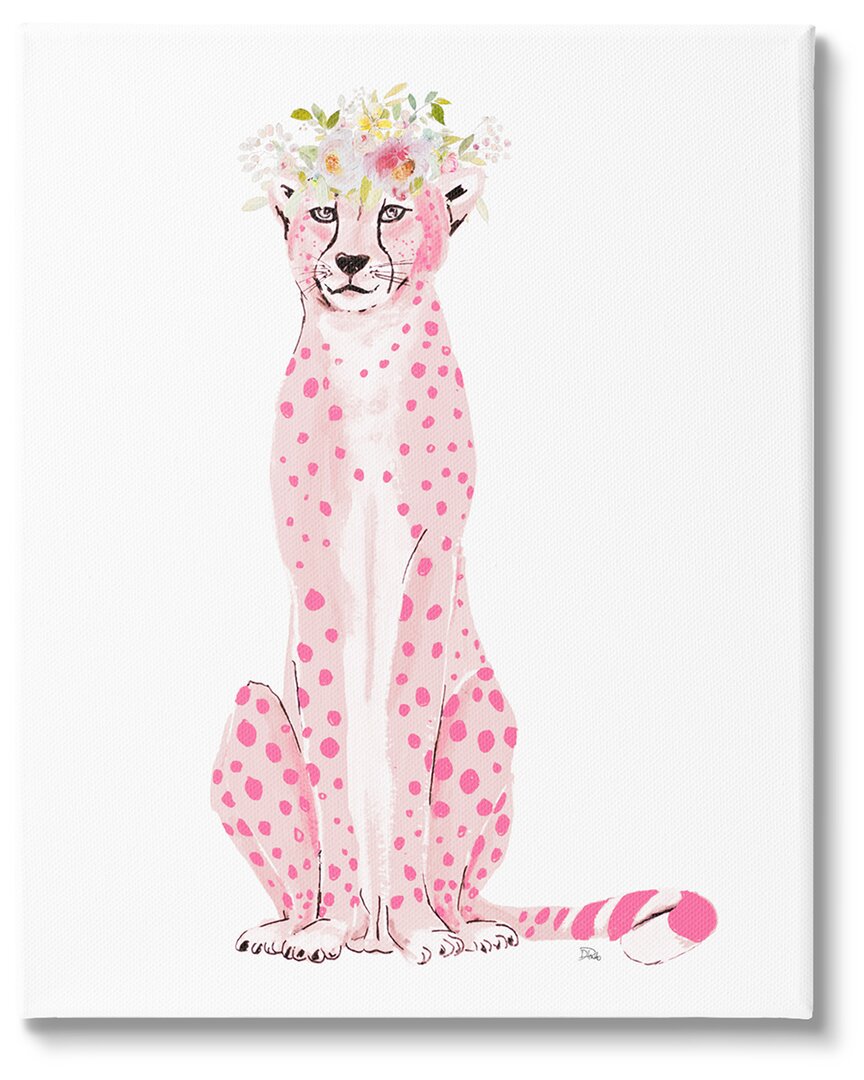 Stupell Pink Leopard Floral Garland Canvas Wall Art By Patricia Pinto
