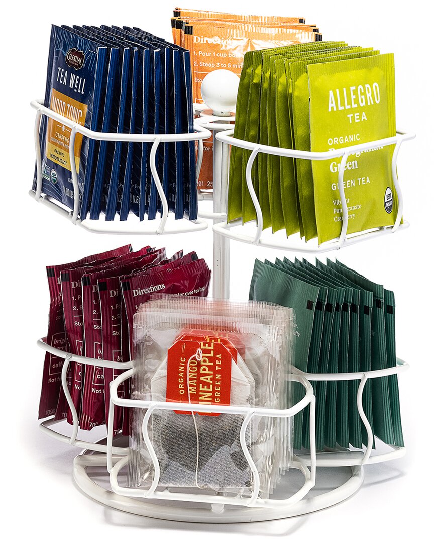 Sorbus Tea Bag White Spinning Carousel Organizer