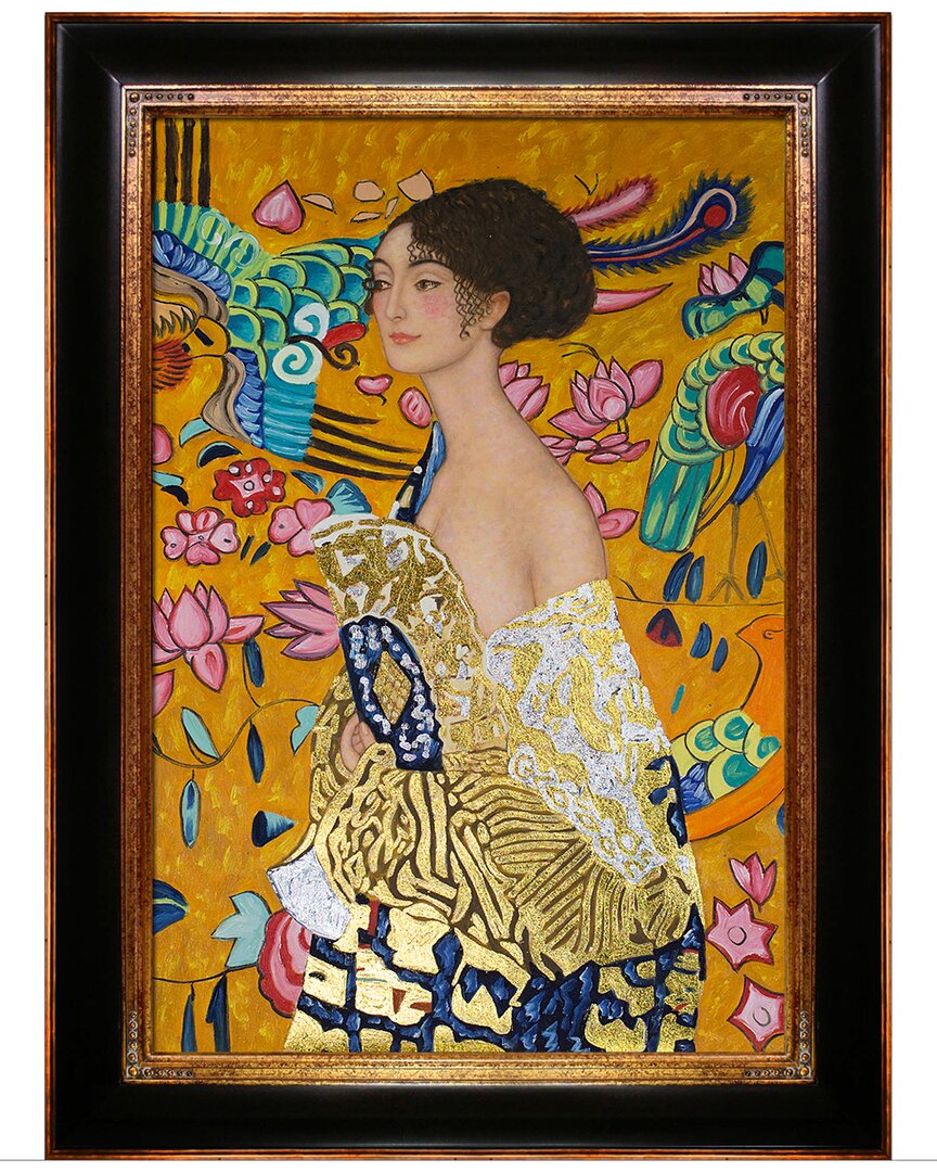 La Pastiche Signora Con Ventaglio (luxury Line) By Gustav Klimt Wall Art