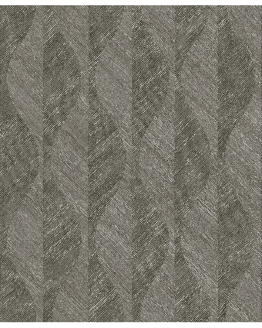 Brewster Advantage Oresome Dark Grey Ogee Wallpaper In Multi