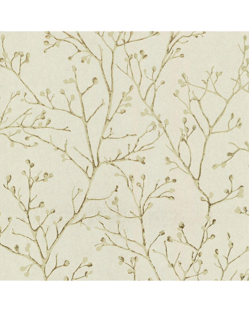 Brewster A-street Prints Koura Gold Budding Branches Wallpaper In Multi