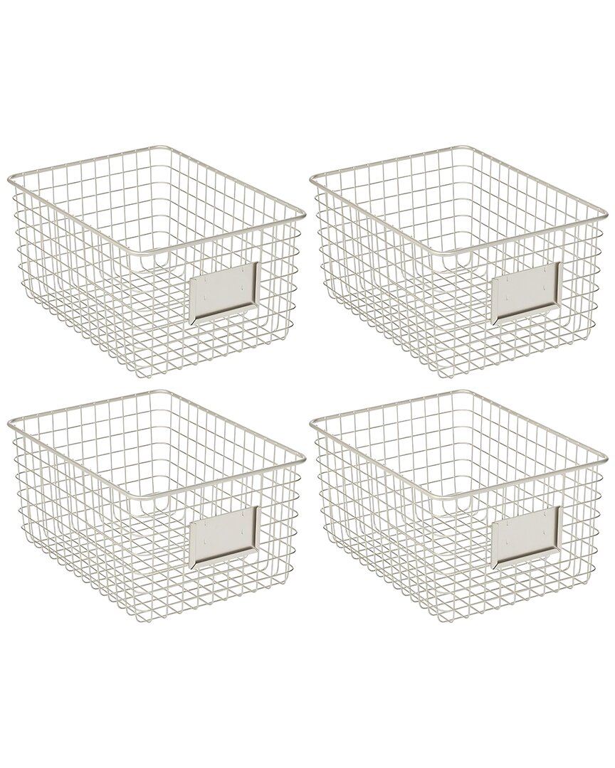 M DESIGN M DESIGN SET OF 4 CLOSET WIRE BASKET WITH TAG HOLDER 