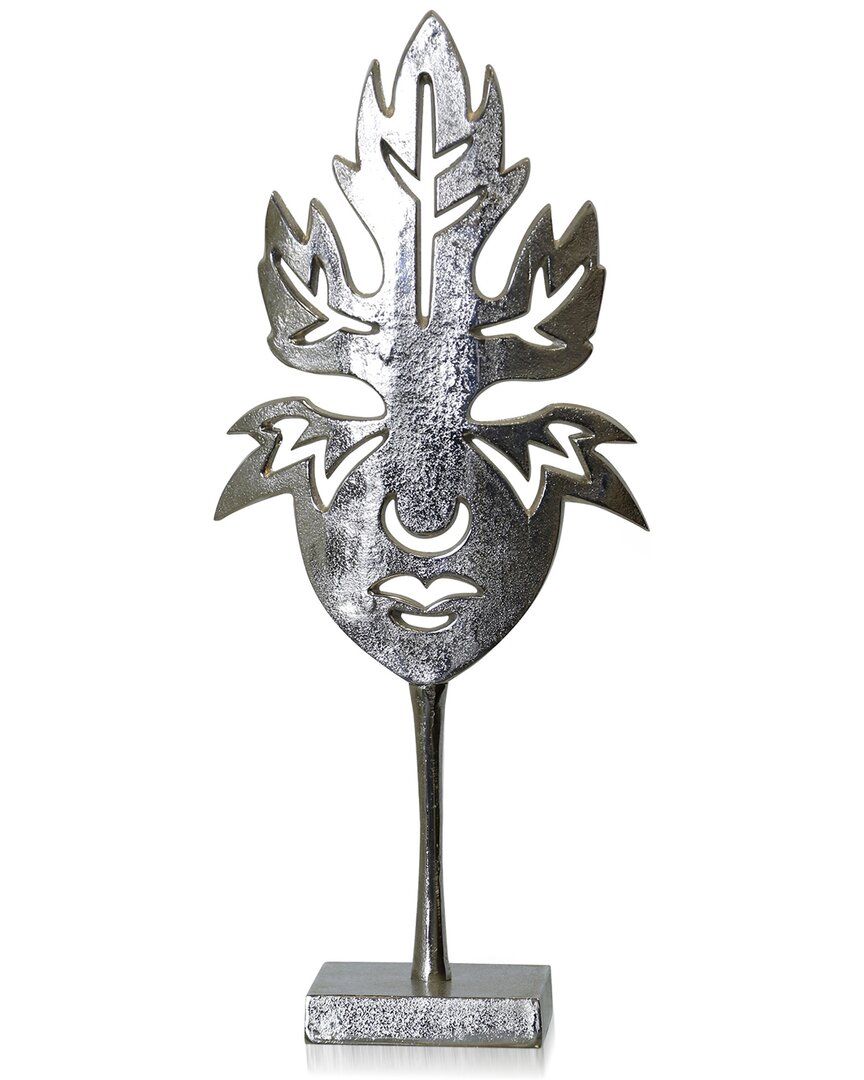 Stylecraft Laurent Aluminum Metal Figurine Face Stand In Silver