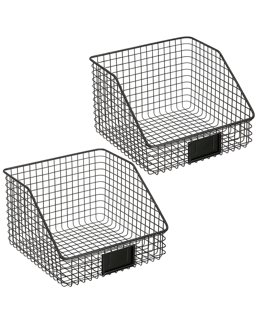 M DESIGN M DESIGN SET OF 4 SLANTED WIRE BASKET WITH TAG HOLDER 