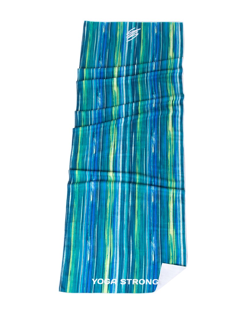 Yoga Strong Stripe-tease Yoga Towel In Green