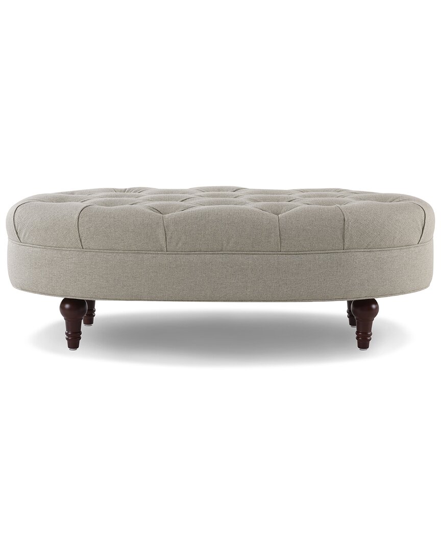 Jennifer Taylor Home Petra Tufted Oval Accent Bench In Taupe