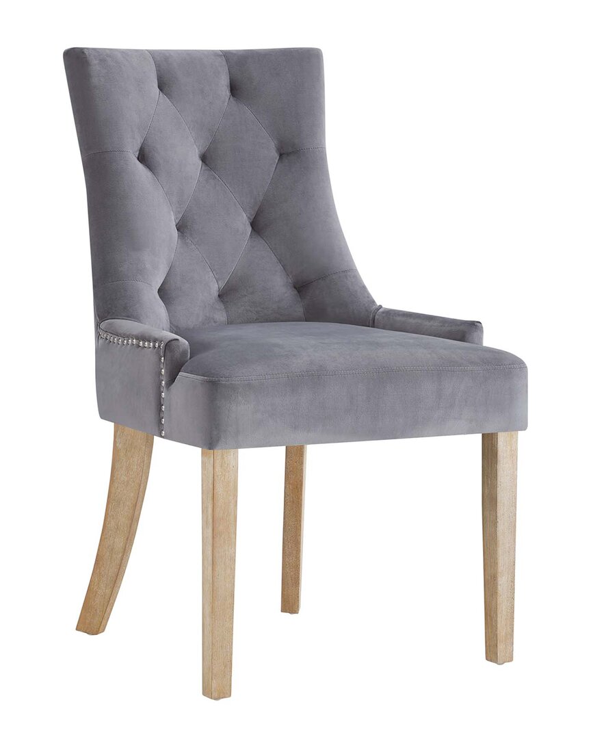 Modway Pose Velvet Dining Chair In Gray