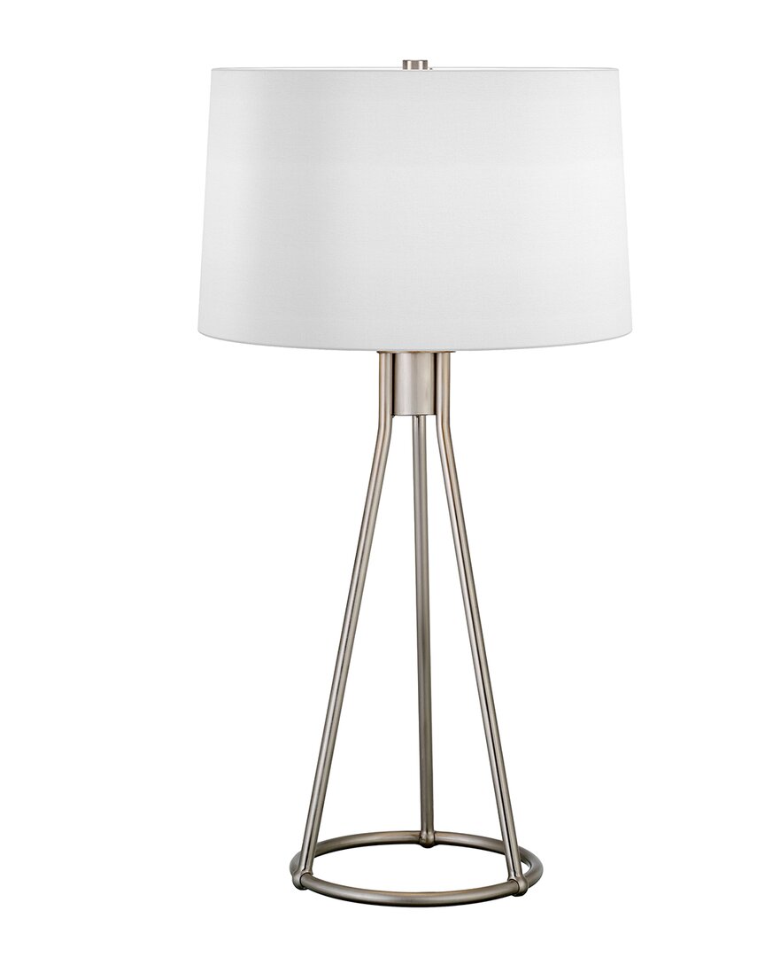 Abraham + Ivy Nova Brushed Nickel Tapered Table Lamp In Silver