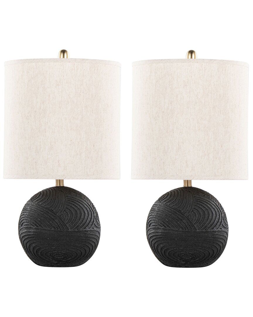 LUMISOURCE LUMISOURCE SET OF 2 KONA 23IN CONTEMPORARY TABLE LAMPS WITH GRANDVIEW GALLERY  LINEN SHADE 