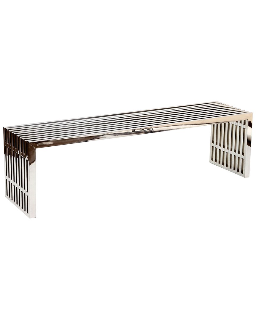 Modway Gridiron Large Stainless Steel Bench