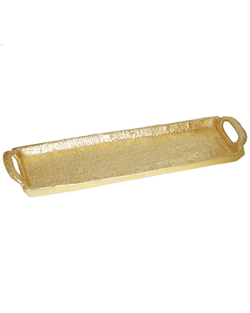 Alice Pazkus Textured 17.25in Gold Oblong Tray