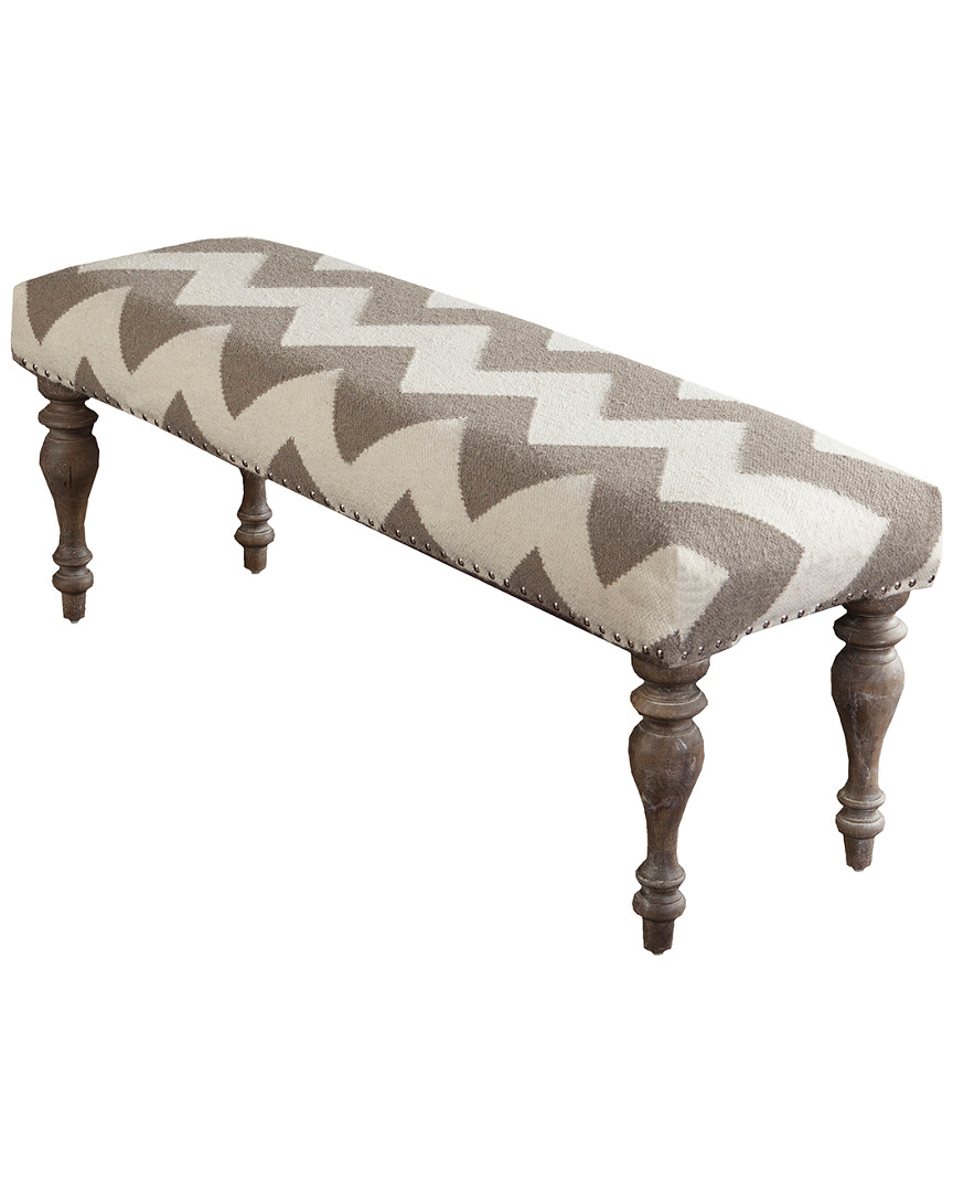 Surya Frontier Flatweave Ottoman In Ivory, Taupe