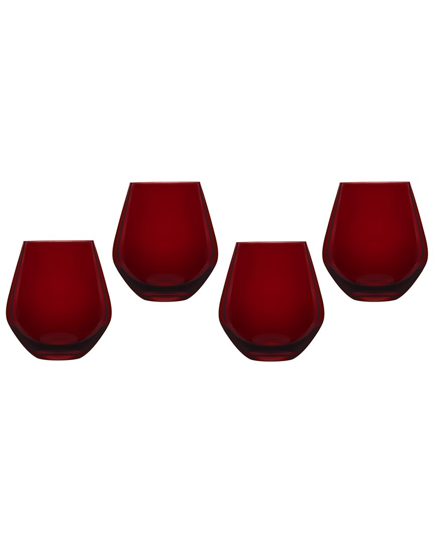 Godinger Meridian Stemless Red Wine Glasses (set Of 4)