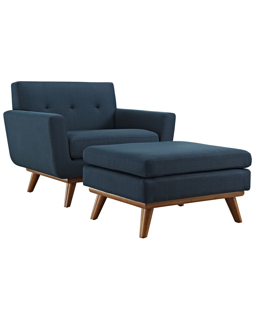Modway Engage 2pc Armchair & Ottoman In Blue