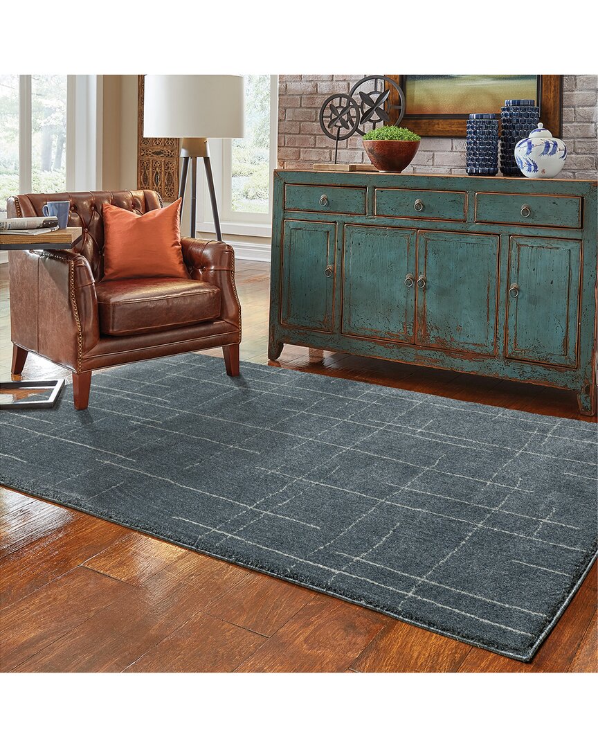 Stylehaven Ashton Abstract Geometric Rug In Blue