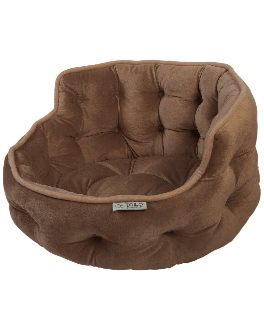 Details Ultra Plush Mini Tufted Velvet Round Cuddler Pet Bed