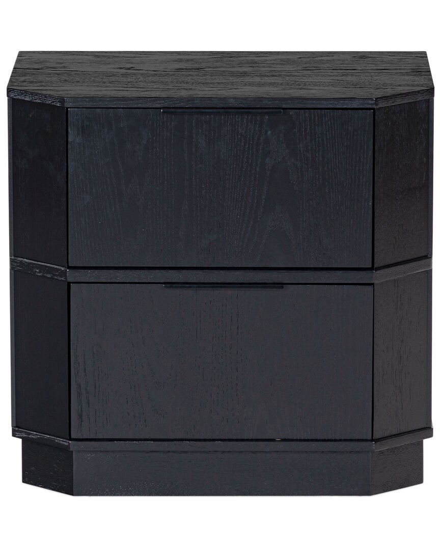 Safavieh Couture Aerilyn Curved Front 2 Drawer Nightstand In Black