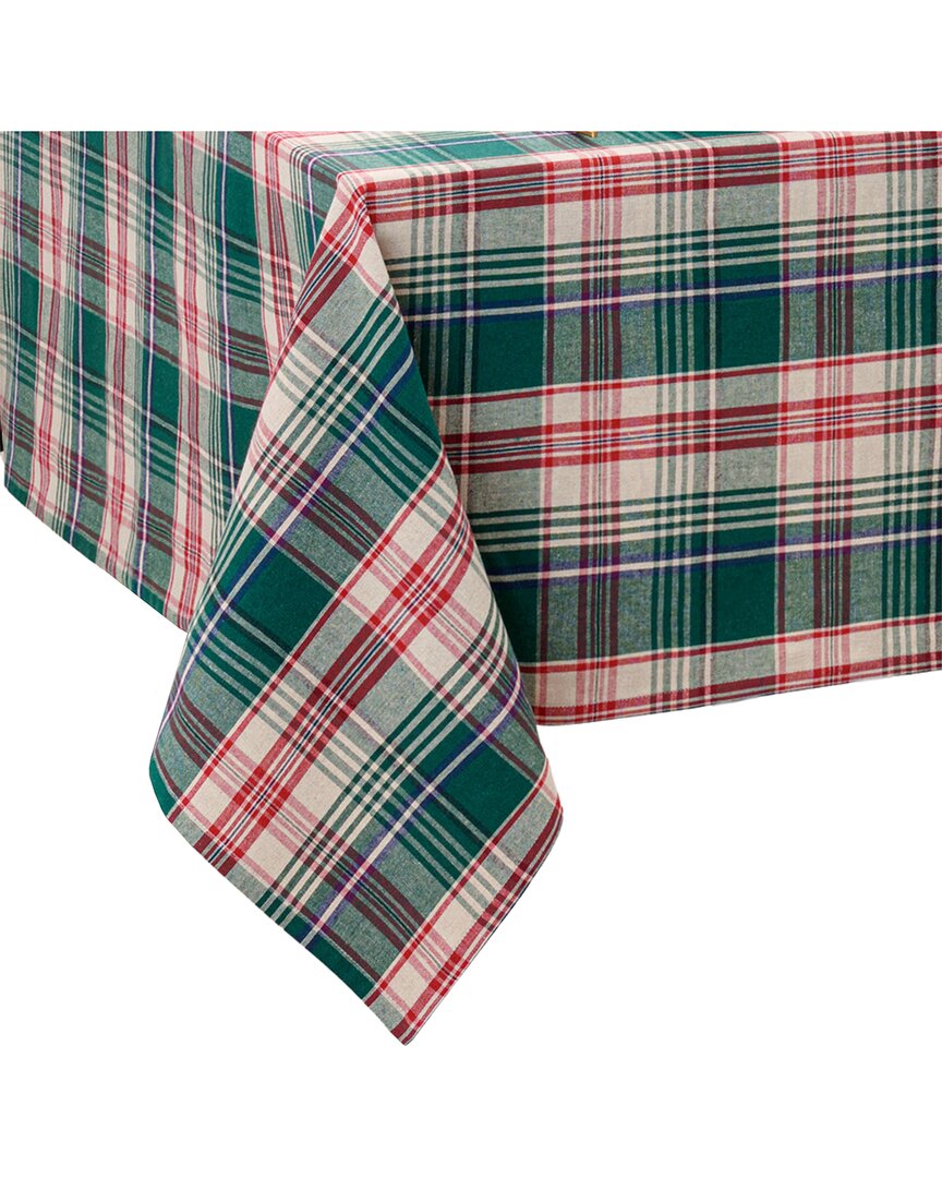 Elrene Home Fashions Holiday Fireside Plaid Tablecloth In Green