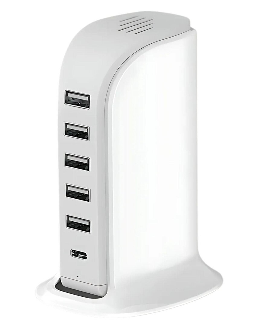 Kenro 6-in-1 Usb Charging Station In White