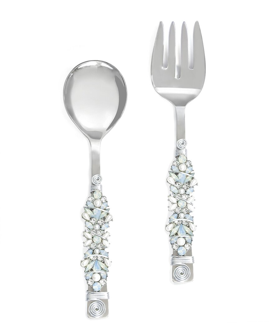 Tiramisu Moon's Aura Salad Server Set In Ivory