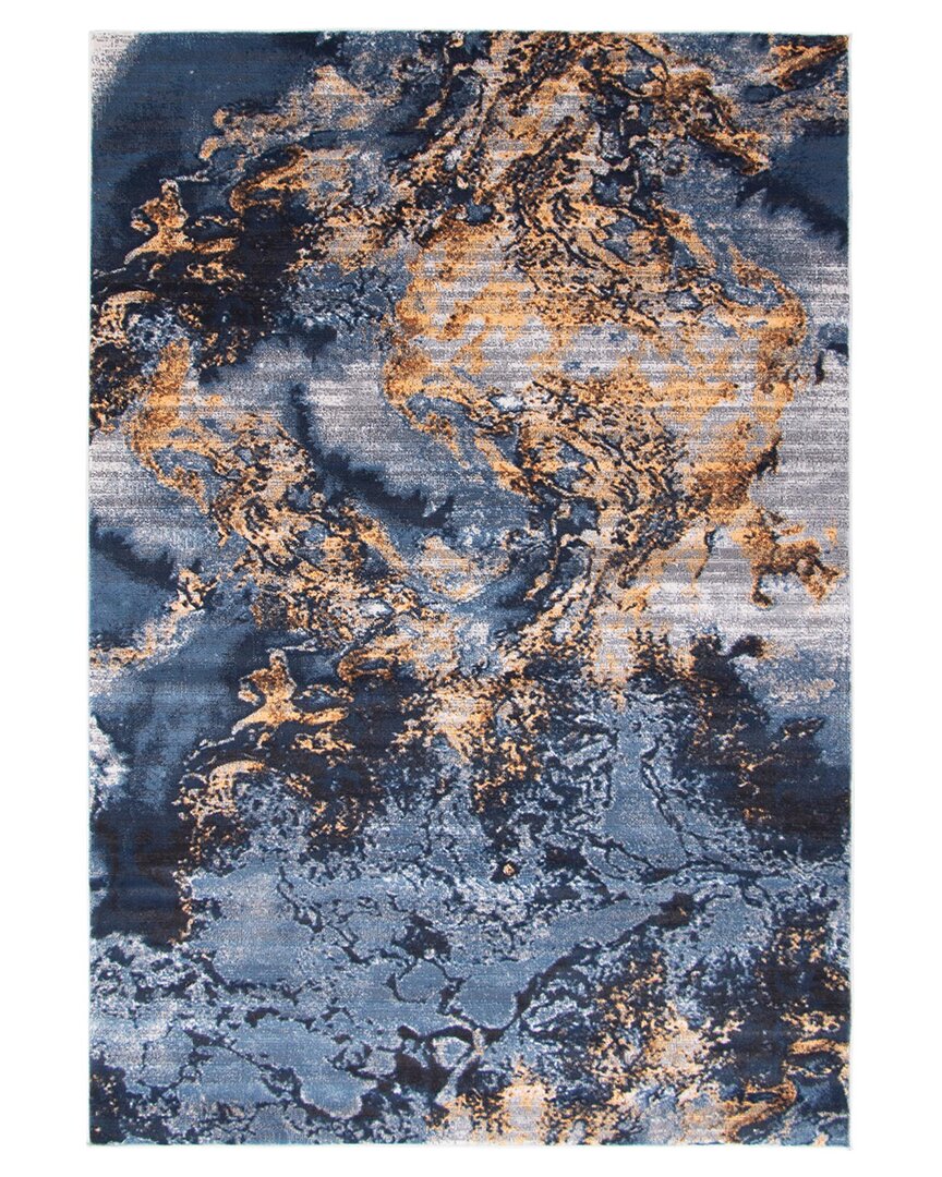 Ecarpet Sky Marble Modern Abstract Rug In Blue