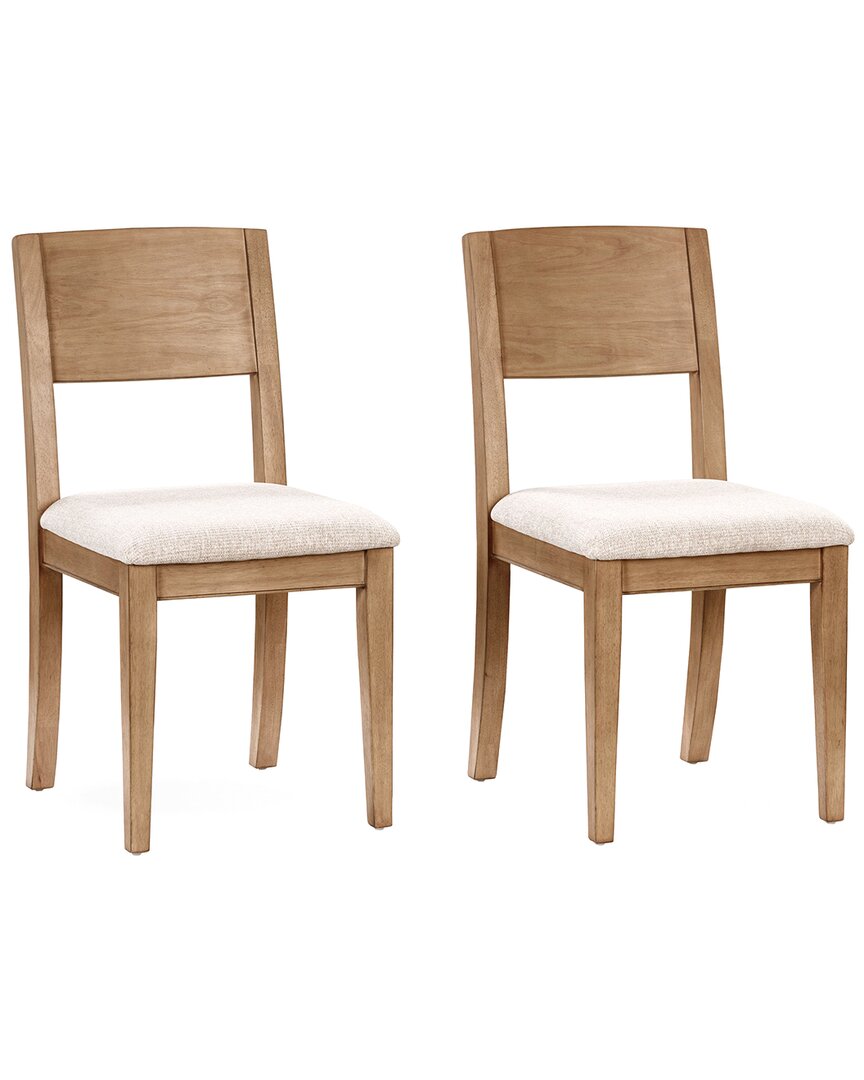 Classic Home Allegra Set Of 2 Reclaimed Pine Wood Dining Chairs In Brown