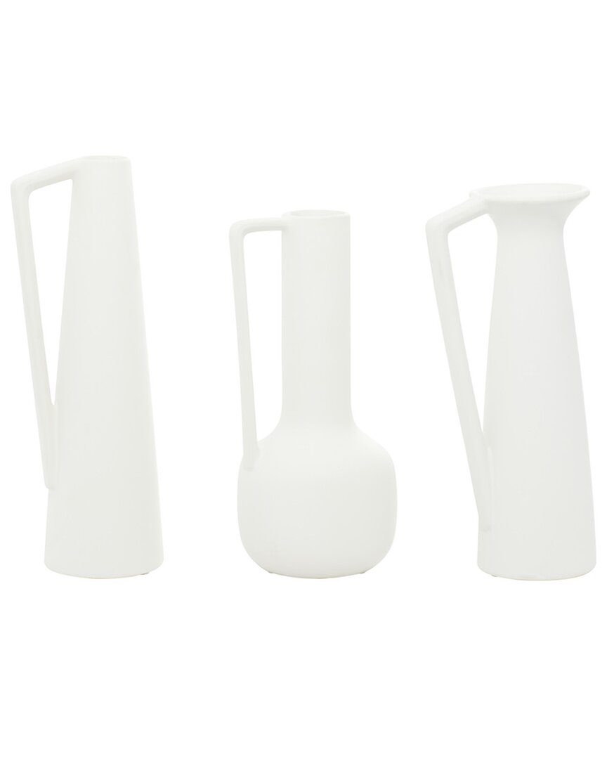 Cosmoliving By Cosmopolitan Set Of 3 Ceramics In White