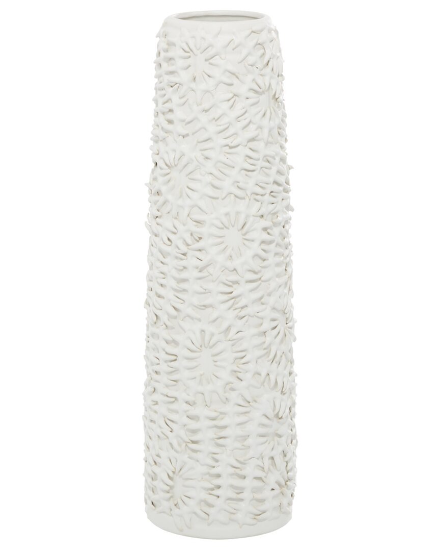 Peyton Lane White Ceramic Contemporary Vase In White