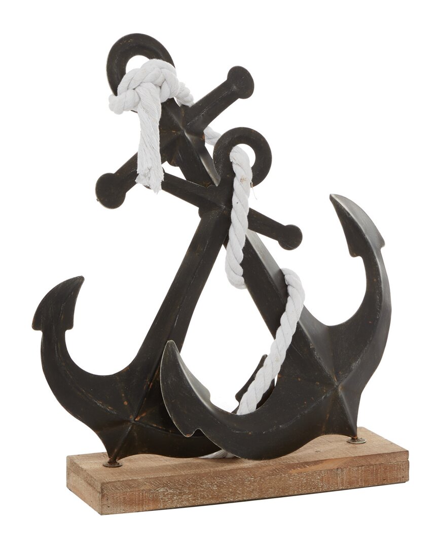 Peyton Lane Canvas Traditional Anchor Sculpture In Black