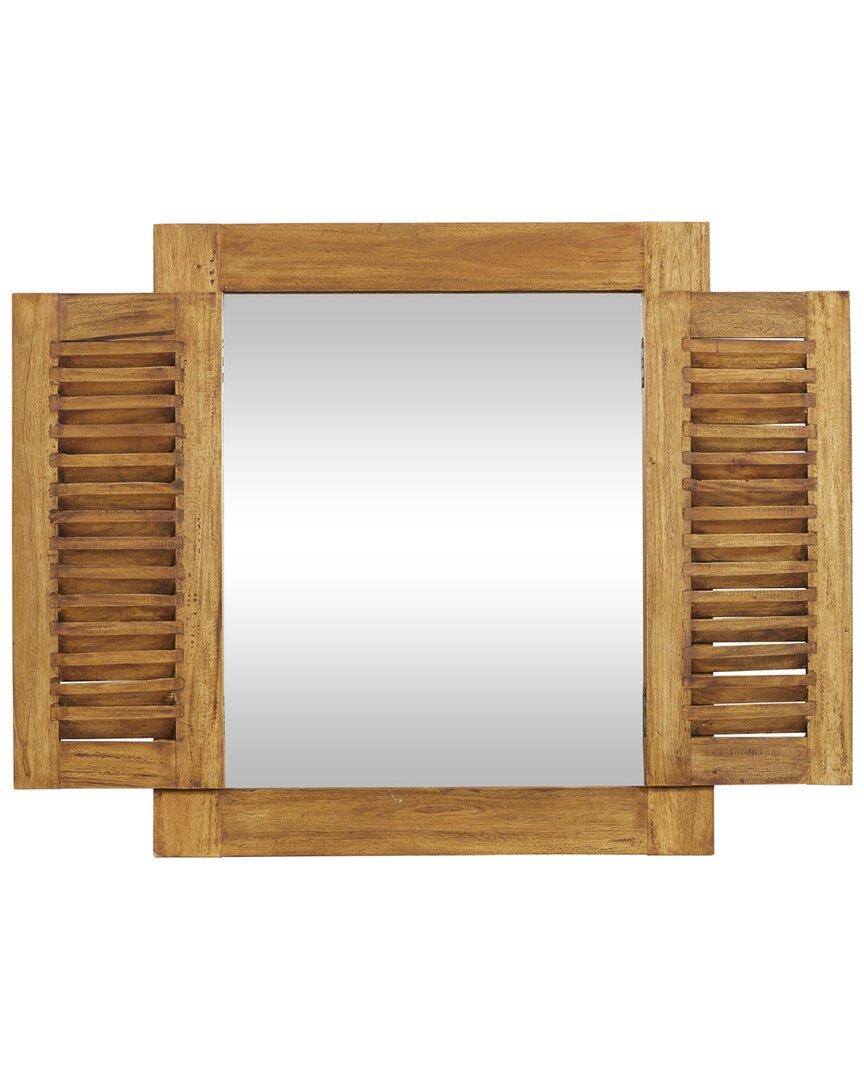 Peyton Lane Brown Wood Rustic Wall Mirror