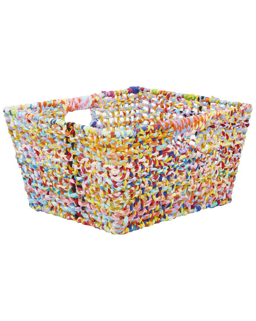 Cosmoliving By Cosmopolitan Multi Cotton Eclectic Storage Basket