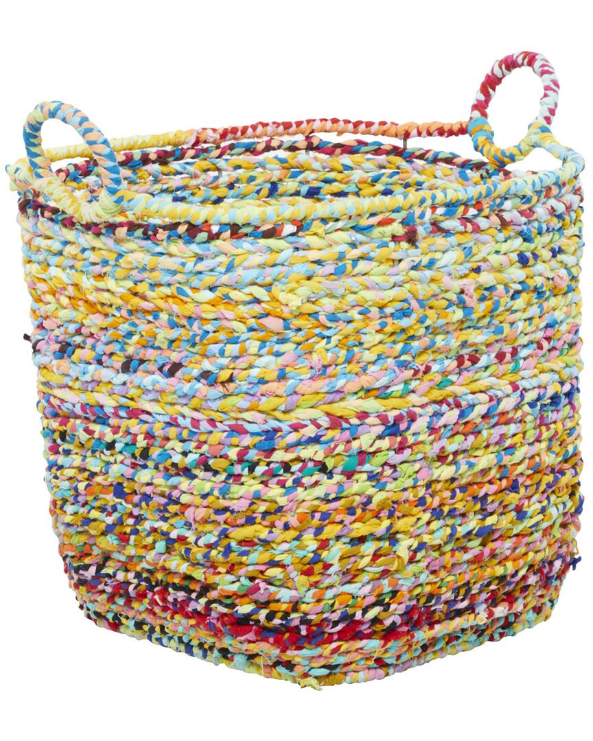 Cosmoliving By Cosmopolitan Multi Cotton Eclectic Storage Basket