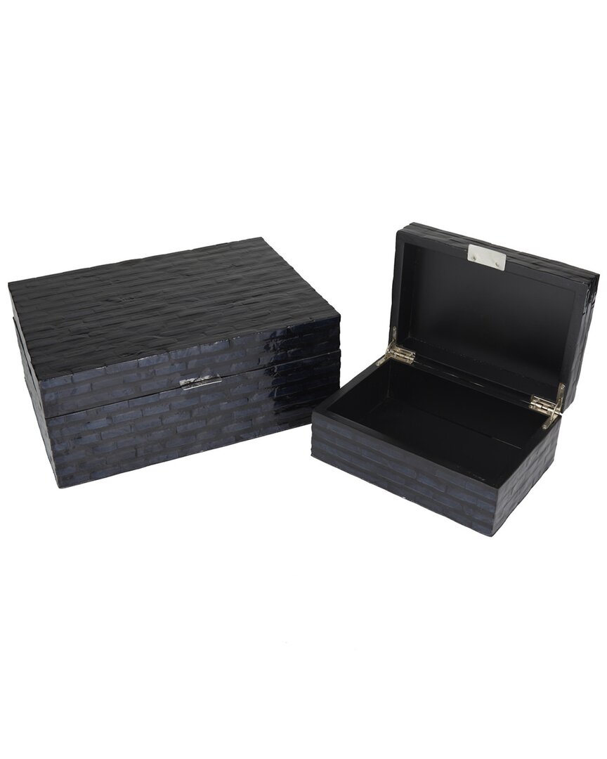 Peyton Lane Set Of 2 Shell Vase In Black