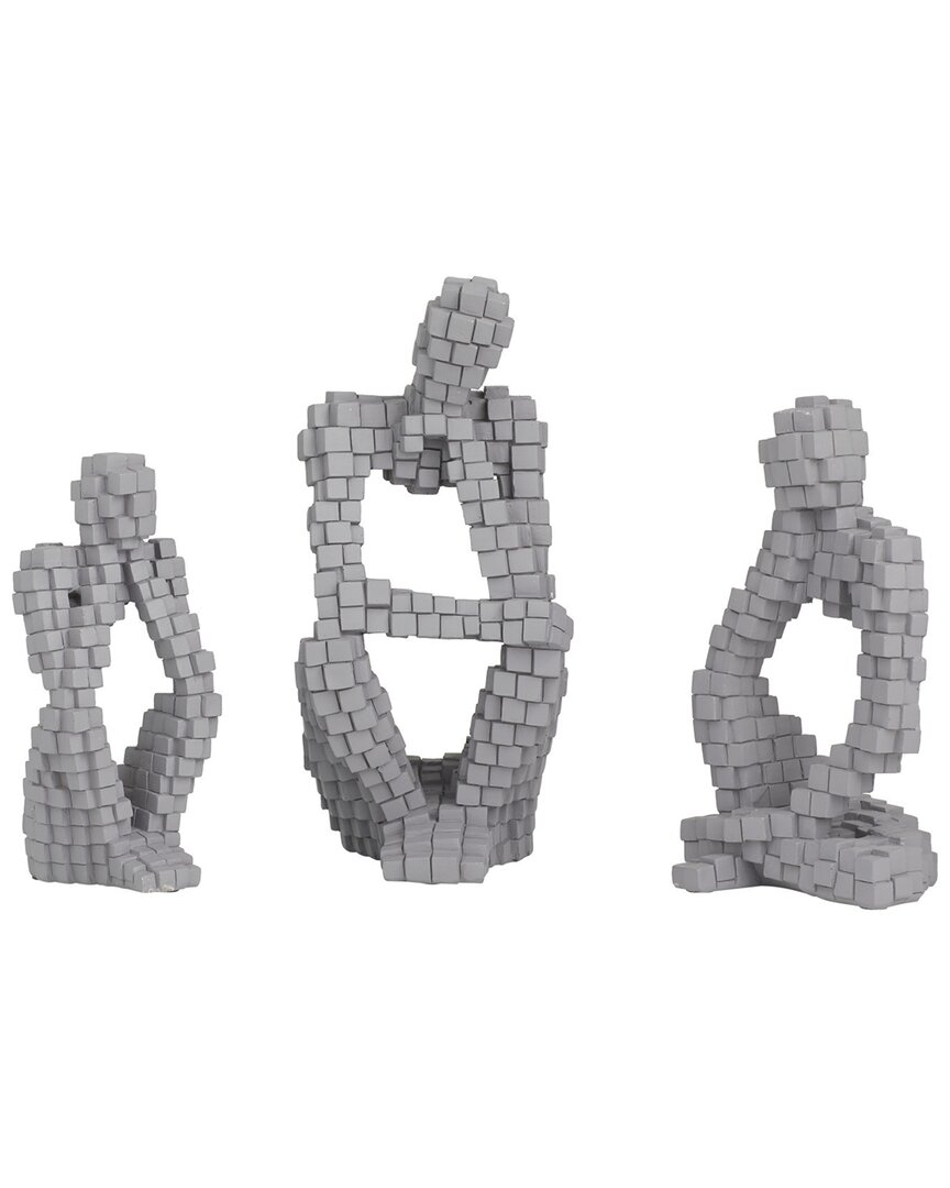 Peyton Lane Set Of 3 Grey Polystone Sculptures