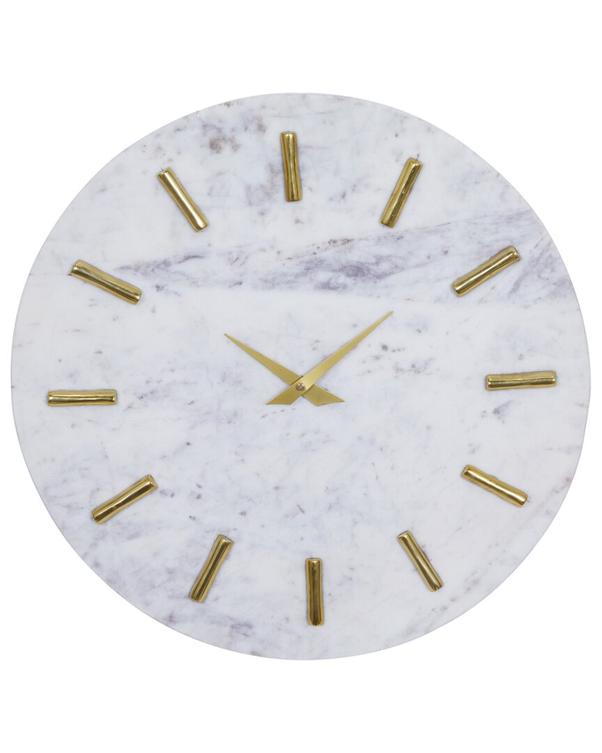 Cosmoliving By Cosmopolitan Marble Wall Clock In White