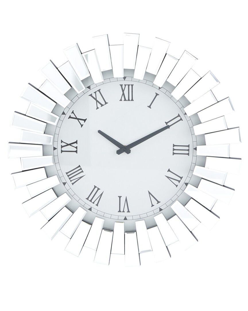 Peyton Lane Wood Glam Wall Clock In Silver