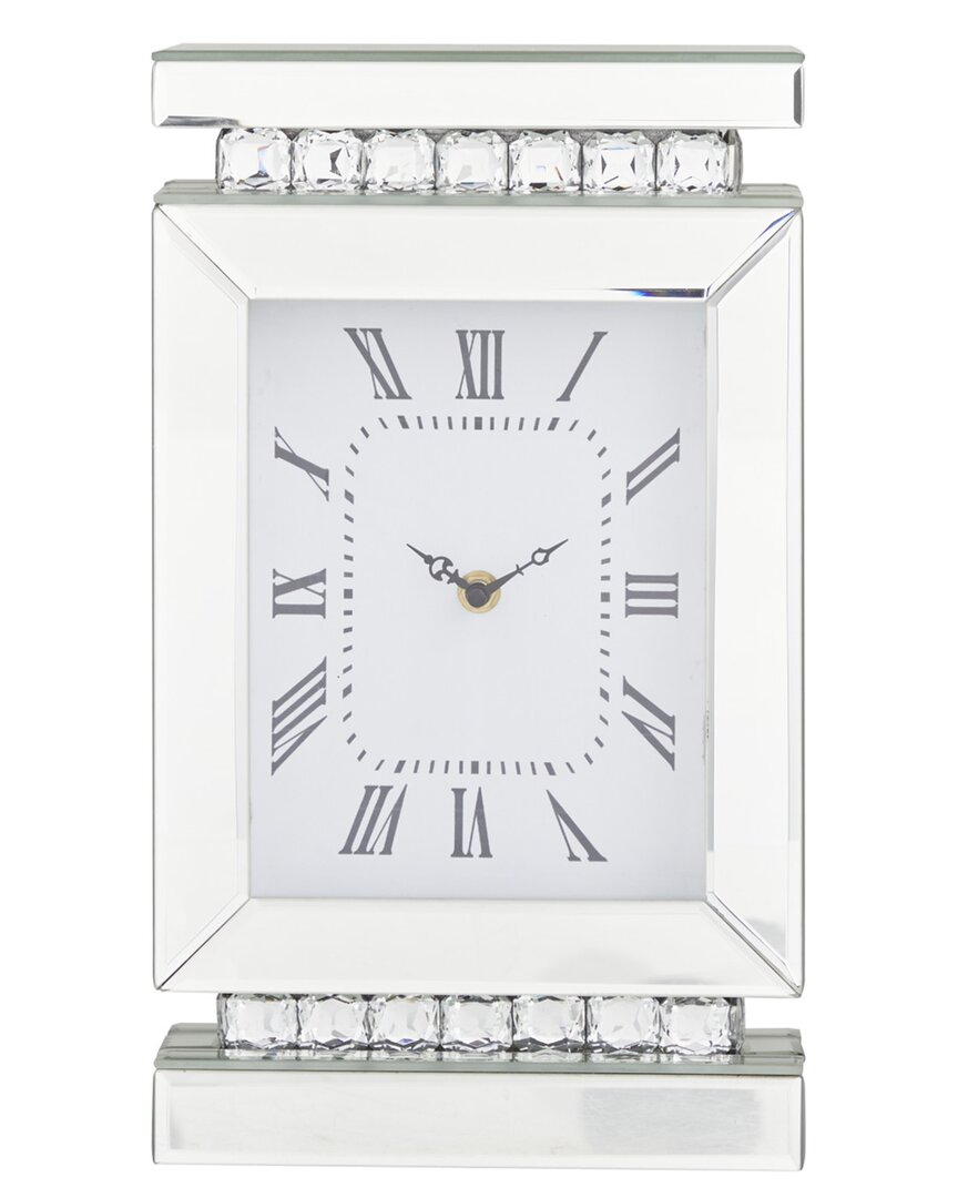 Peyton Lane Wood Glam Clock In Silver