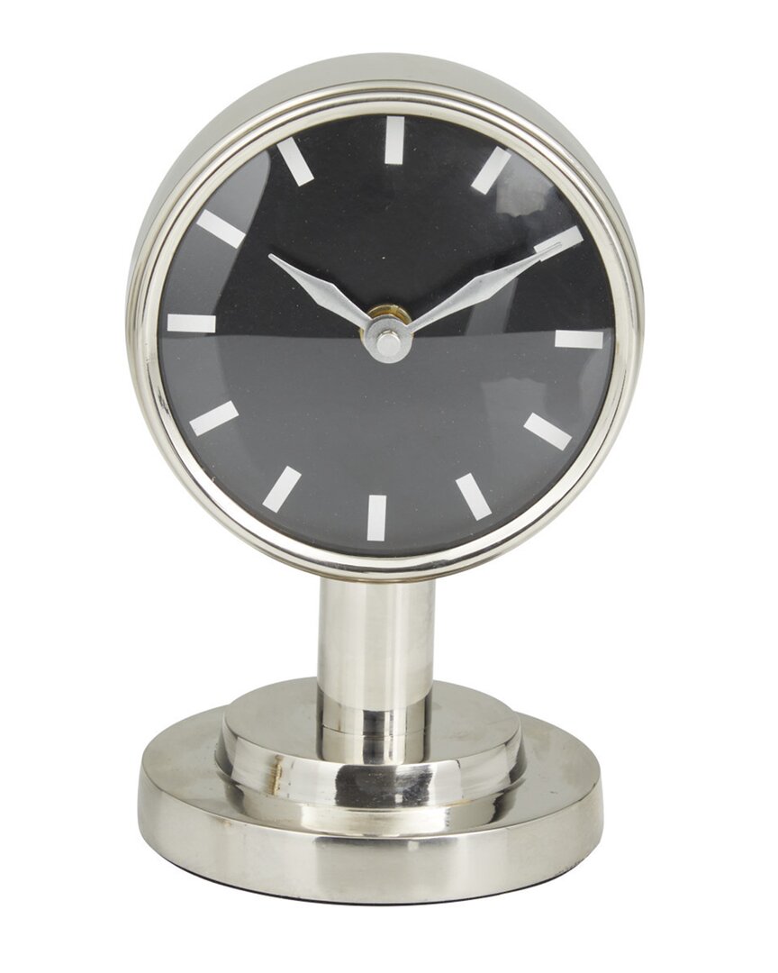 Peyton Lane Stainless Steel Modern Clock In Silver