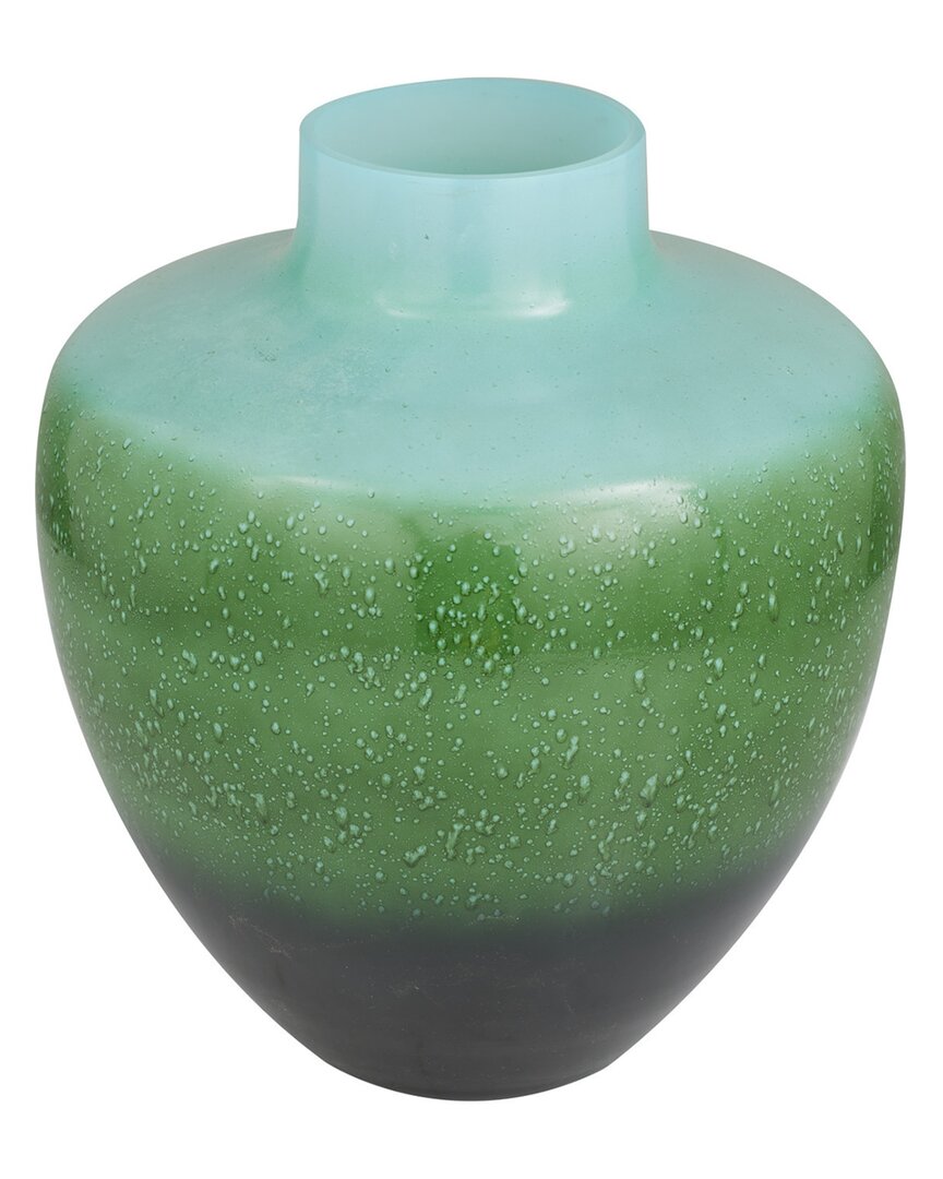 The Novogratz Green Glass Handmade Vase