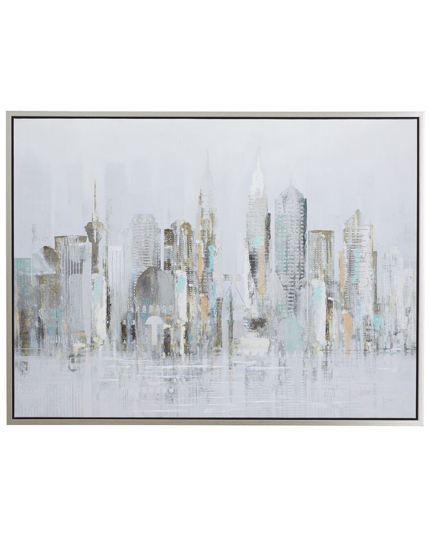 Peyton Lane Grey Polystone Contemporary Framed Wall Art