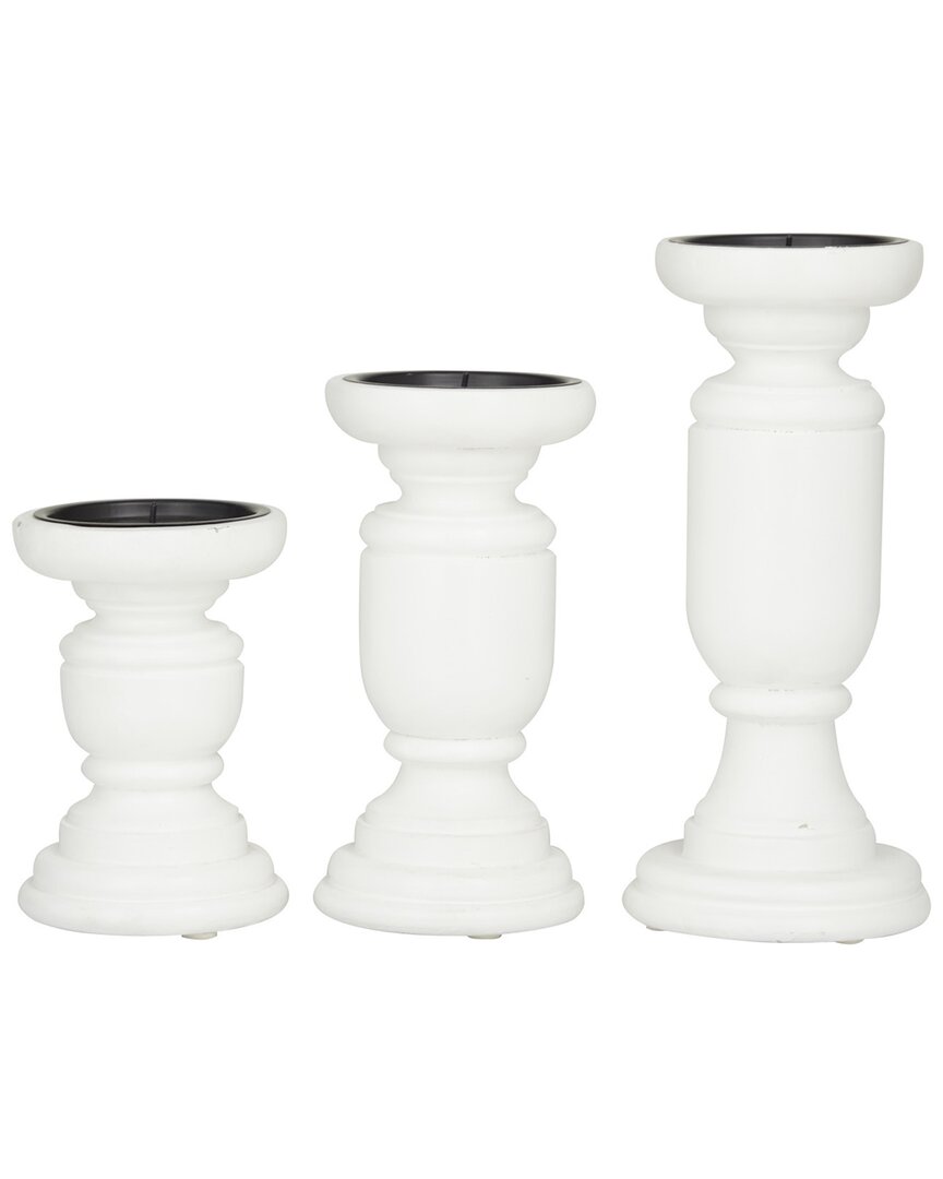 Shop Peyton Lane Set Of 3 Wood French Country Candle Holders