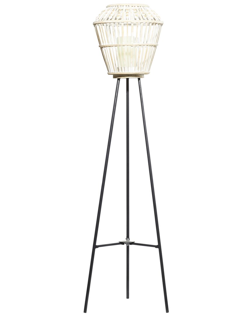 Peyton Lane Natural Lantern In Black