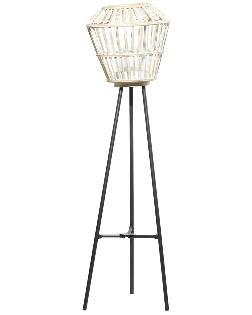 Peyton Lane Natural Lantern In White